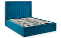LAN002 Scalloped Headboard Storage Bed 150Cm - Teal