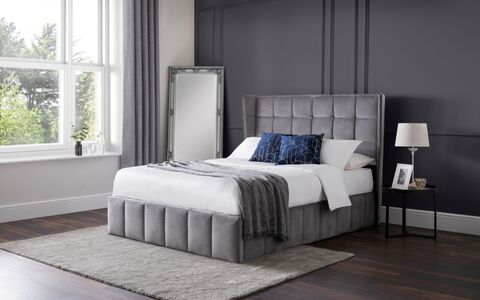 GAT052 Storage Ottoman Bed 150Cm - Light Grey