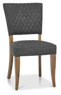 2741-09U-DGY Uph Chair With Diamond Stitched Back & Seat - Dark Fabric (Pair)