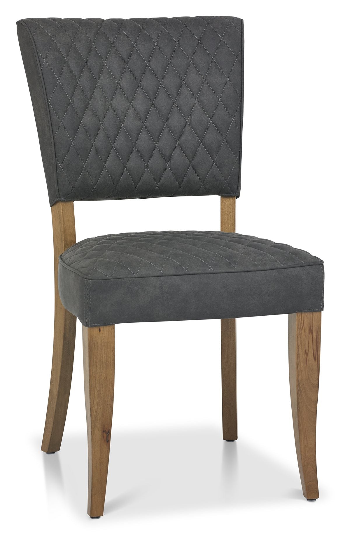 2741-09U-DGY Uph Chair With Diamond Stitched Back & Seat - Dark Fabric (Pair)