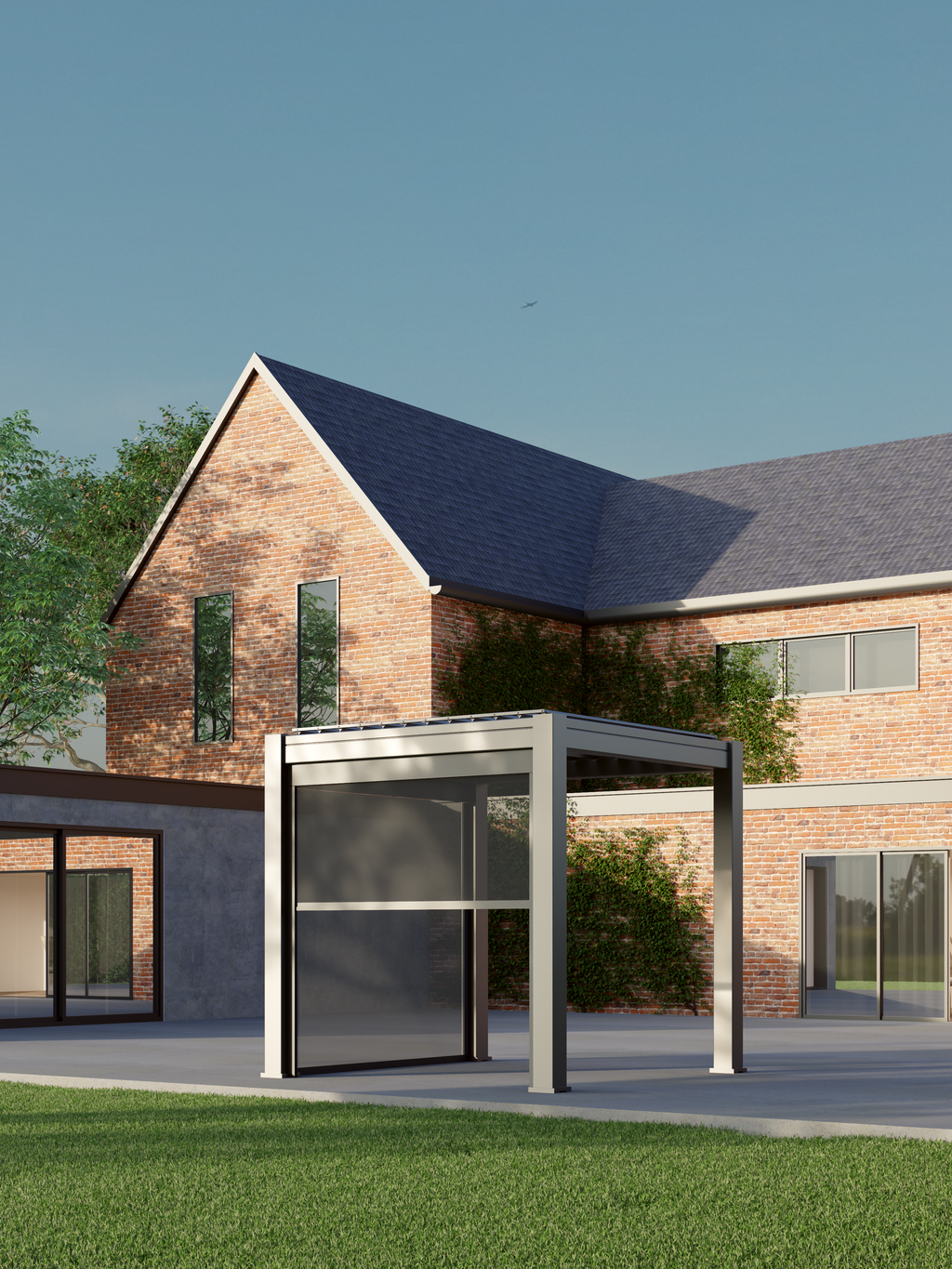 Saturn Aluminium Pergola - 2.5m x 2.5m Light Grey