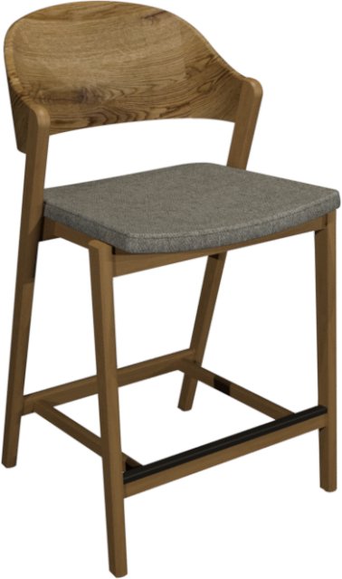 3042-09BSP-GRY Ply Back Barstool - Lotus Fabric (Single)