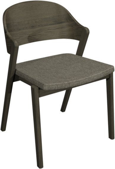 3043-09P-GRY Ply Back Dining Chair - Lotus Fabric (Pair)