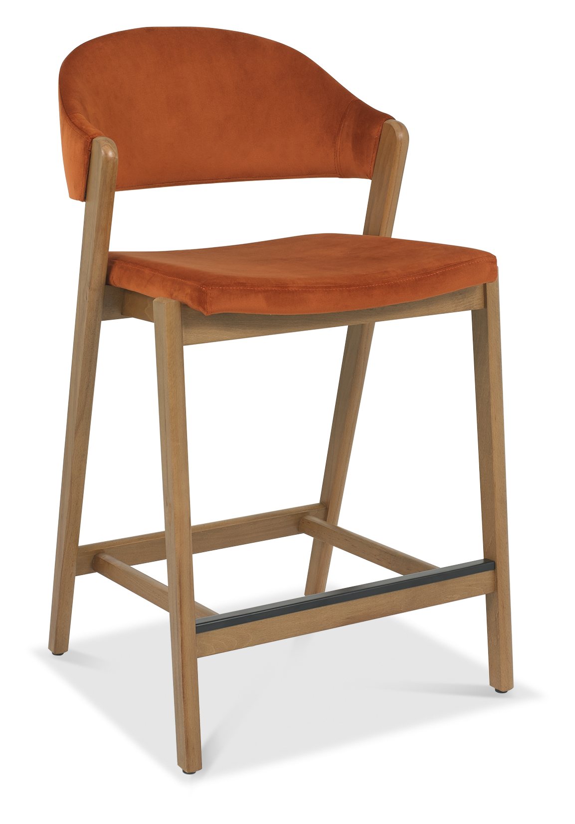 6049-09BSU-VRU Upholstered Bar Stool - Rust Velvet (Single)