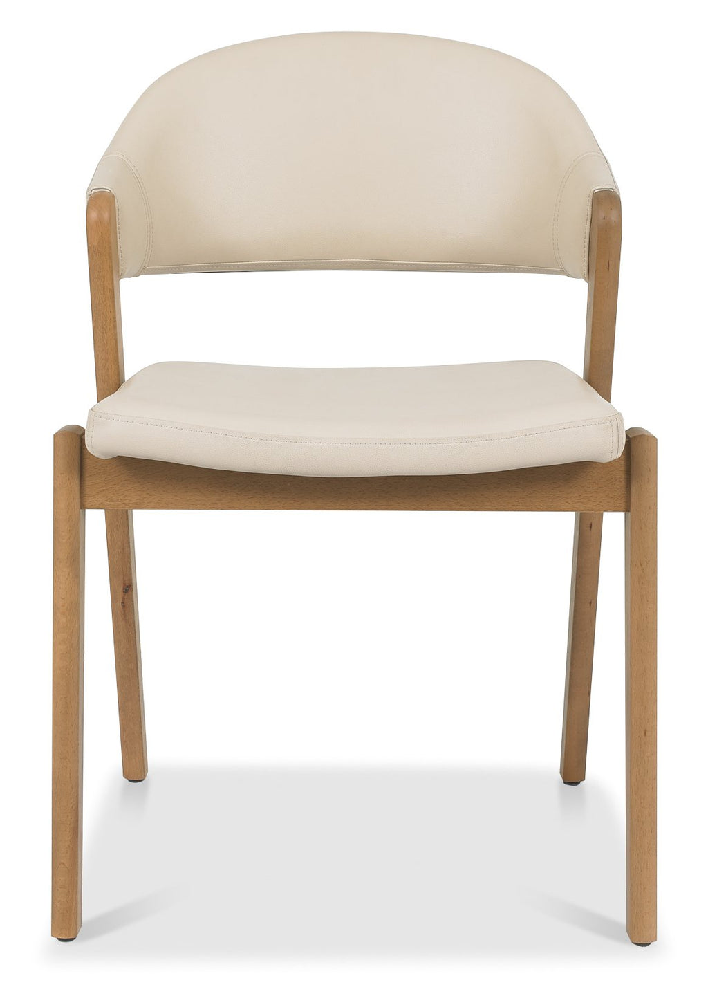 6049-09U-IV Upholstered Armless Chair - Ivory Bonded Leather