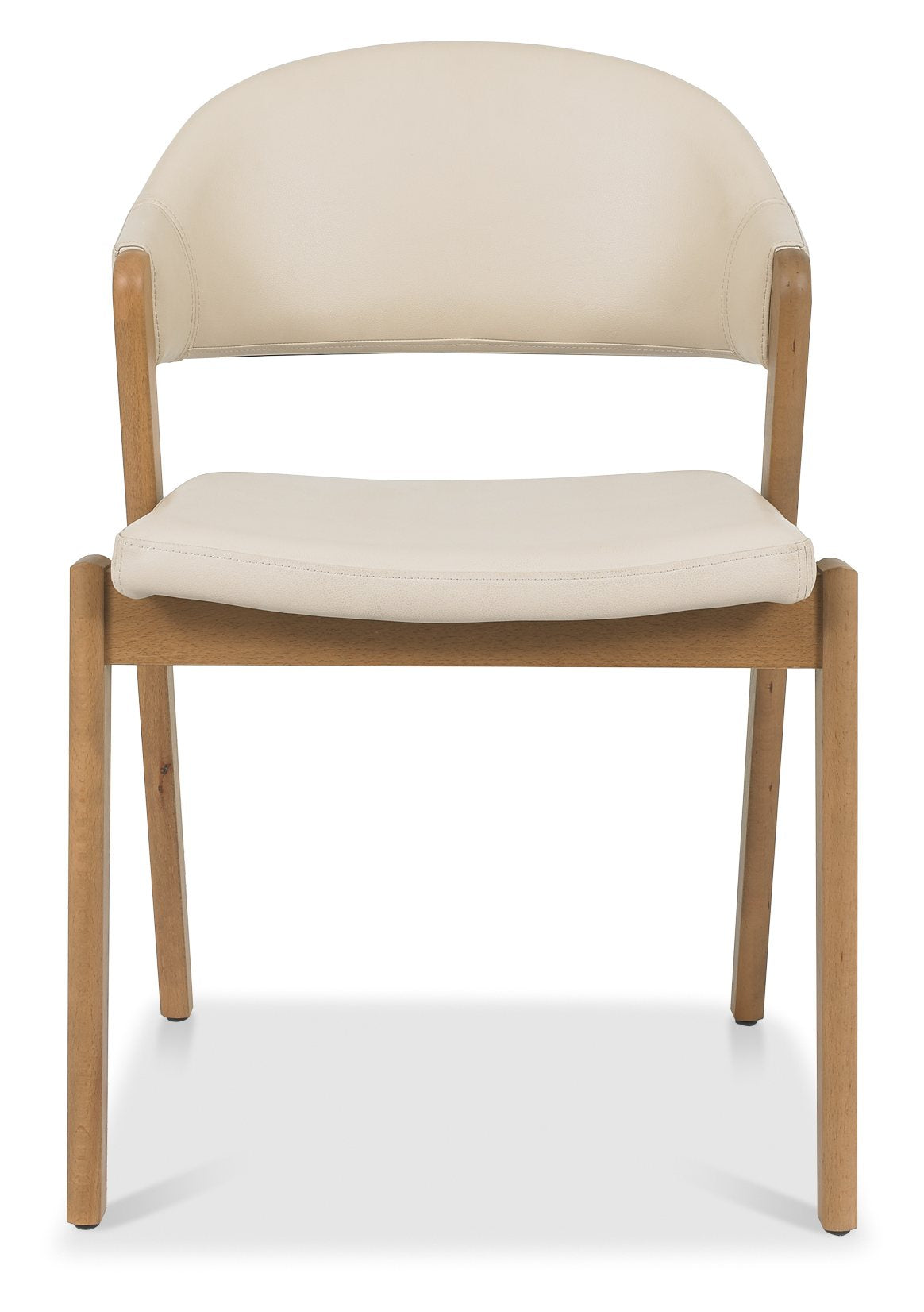 6049-09U-IV Upholstered Armless Chair - Ivory Bonded Leather
