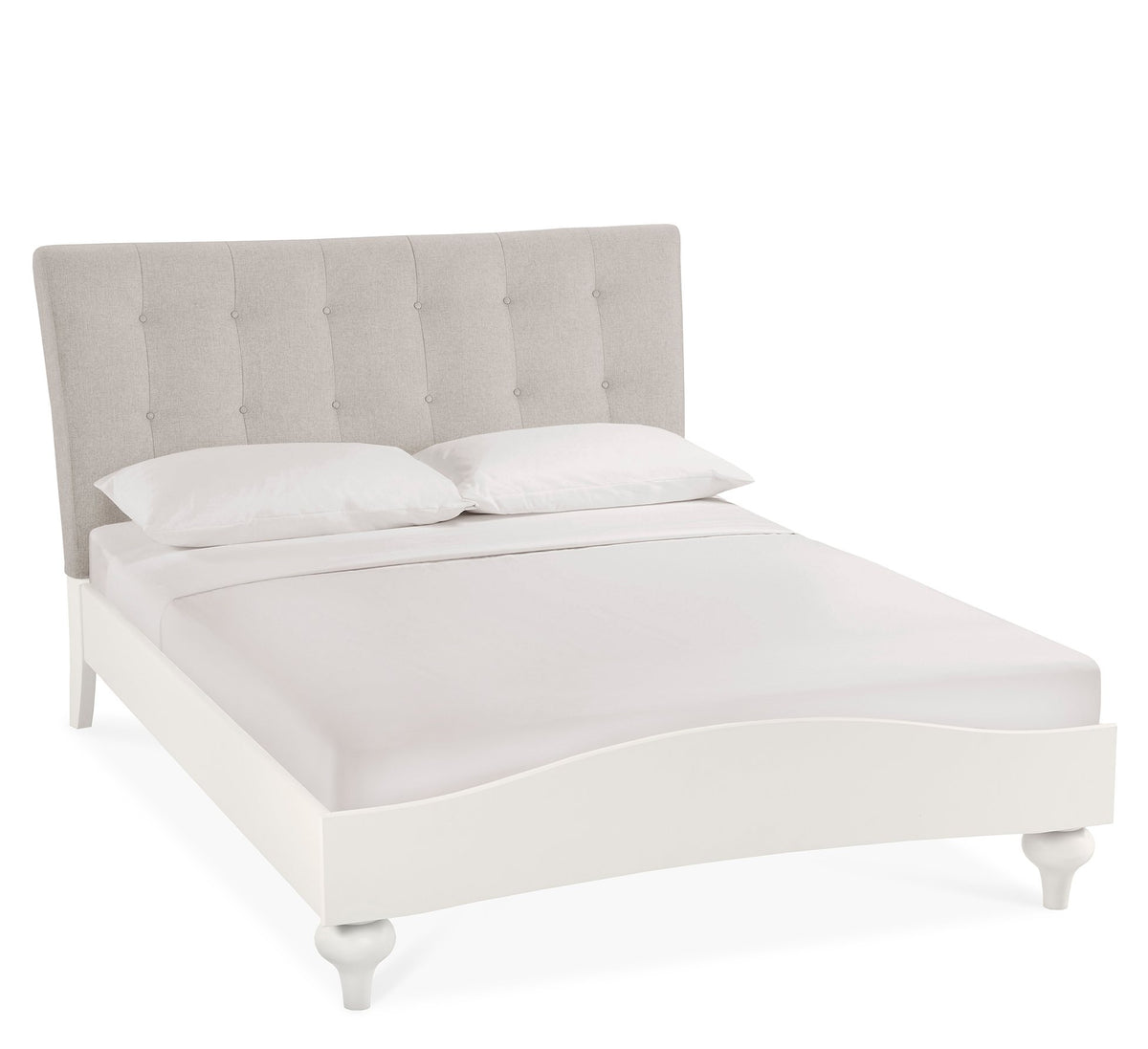 6295-43BD 135Cm Uph Bedstead - Vertical Stitch - Pebble Fabric
