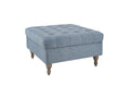 Abt-314-BL Button Top Storage Ottoman - Blue
