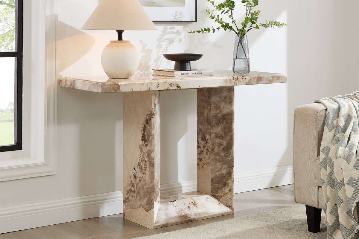 Ats-009-MO Console Table - Mottled Mocha