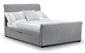 CAP010 Fabric Bed With Drawers Light Grey 180Cm