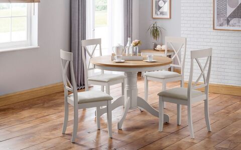 Oak/Elephant Grey Round Pedestal Table