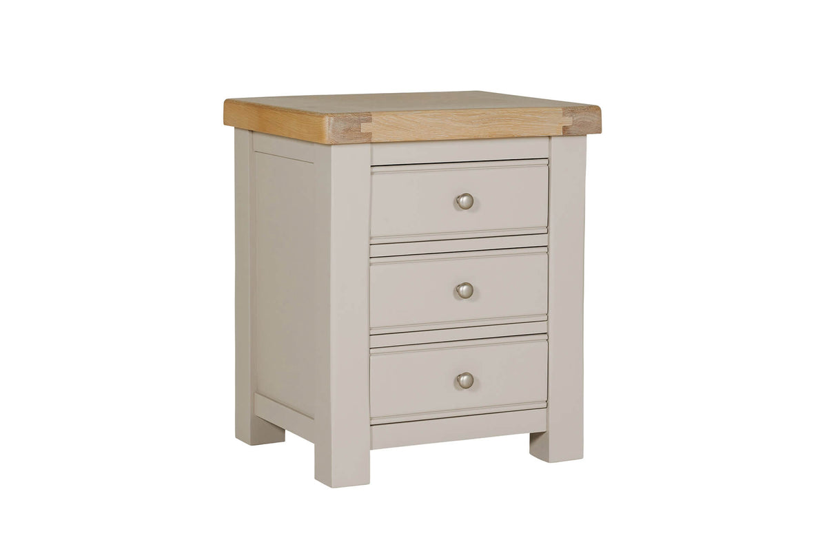 Dne-410-TP Bedside Table 3 Drawer - Taupe