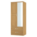 DOR062 2ft6in 2 Drawer Mirror Robe