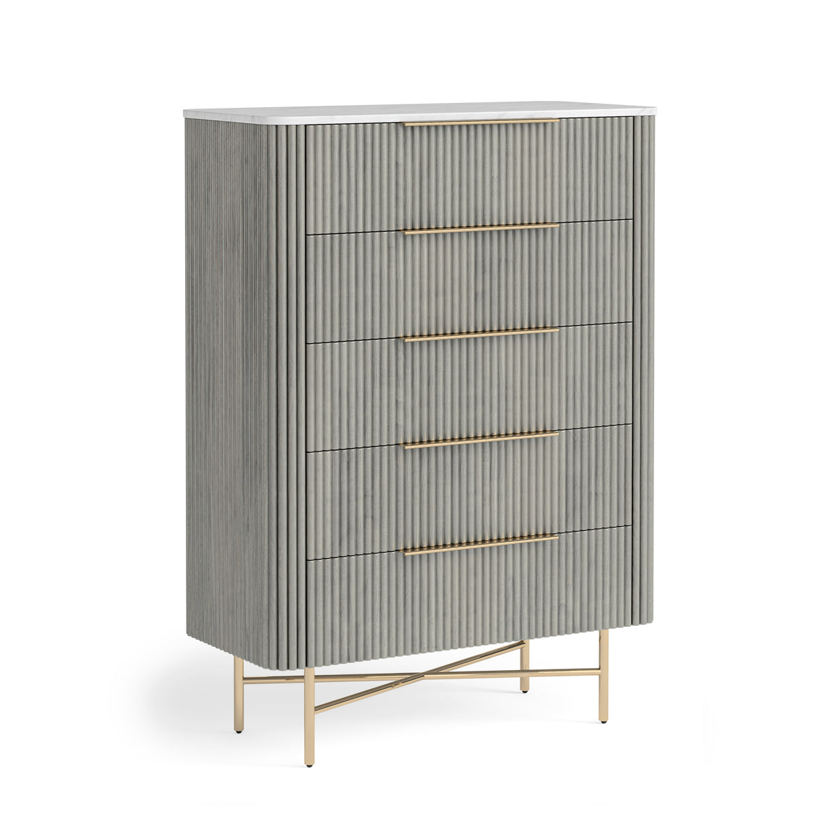 7393 5 Drawer Chest - Marble Top