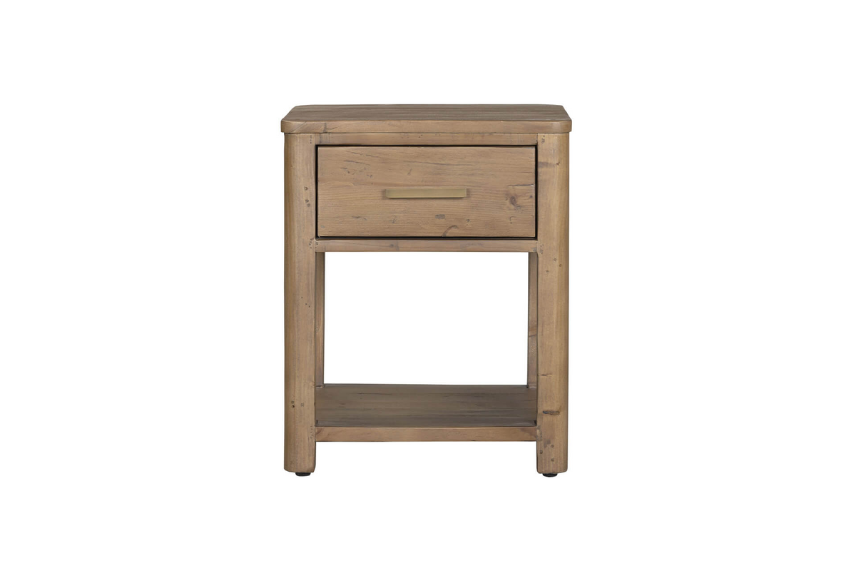 Ino-410-CW Bedside Table 1 Drawer - Cashew