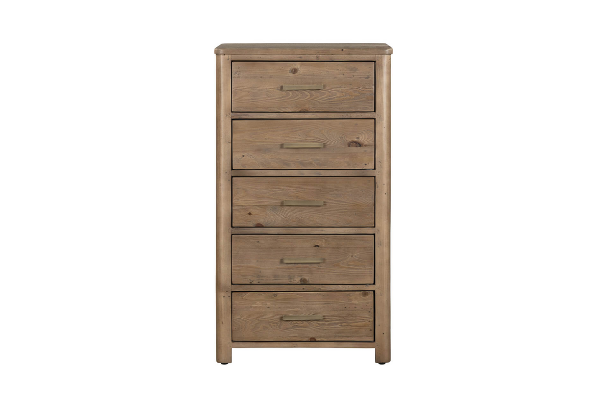 Ino-412-CW Tall Chest 5 Drawer - Cashew