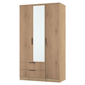 JAV142 Tall Triple 2 Drawer Mirror Robe