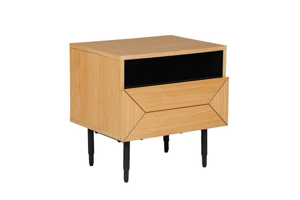 Nat-410-OK Bedside Table 1 Drawer - Natural Oak