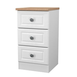 NOR001 3 Drawer Bedside
