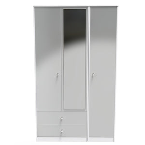 Tall Triple 2 Drawer Mirror Robe