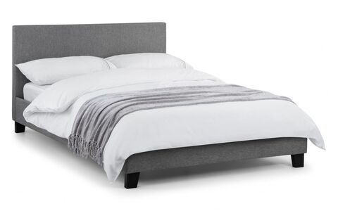 RIA105 Light Grey Linen Bed 120Cm