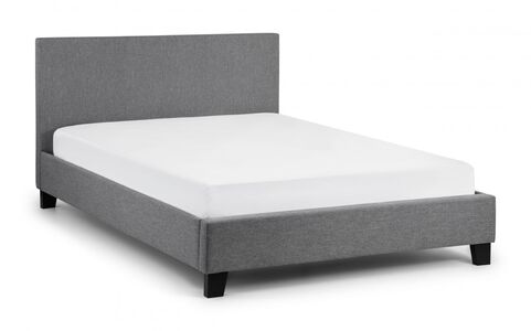 Light Grey Linen Bed 90Cm
