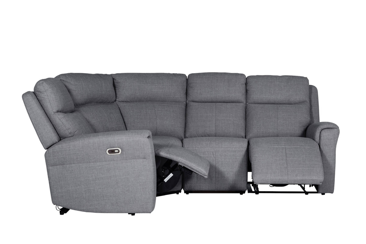 Rus-359-CL Corner Group Electric Recliner (4pcs) - Charcoal Fabric