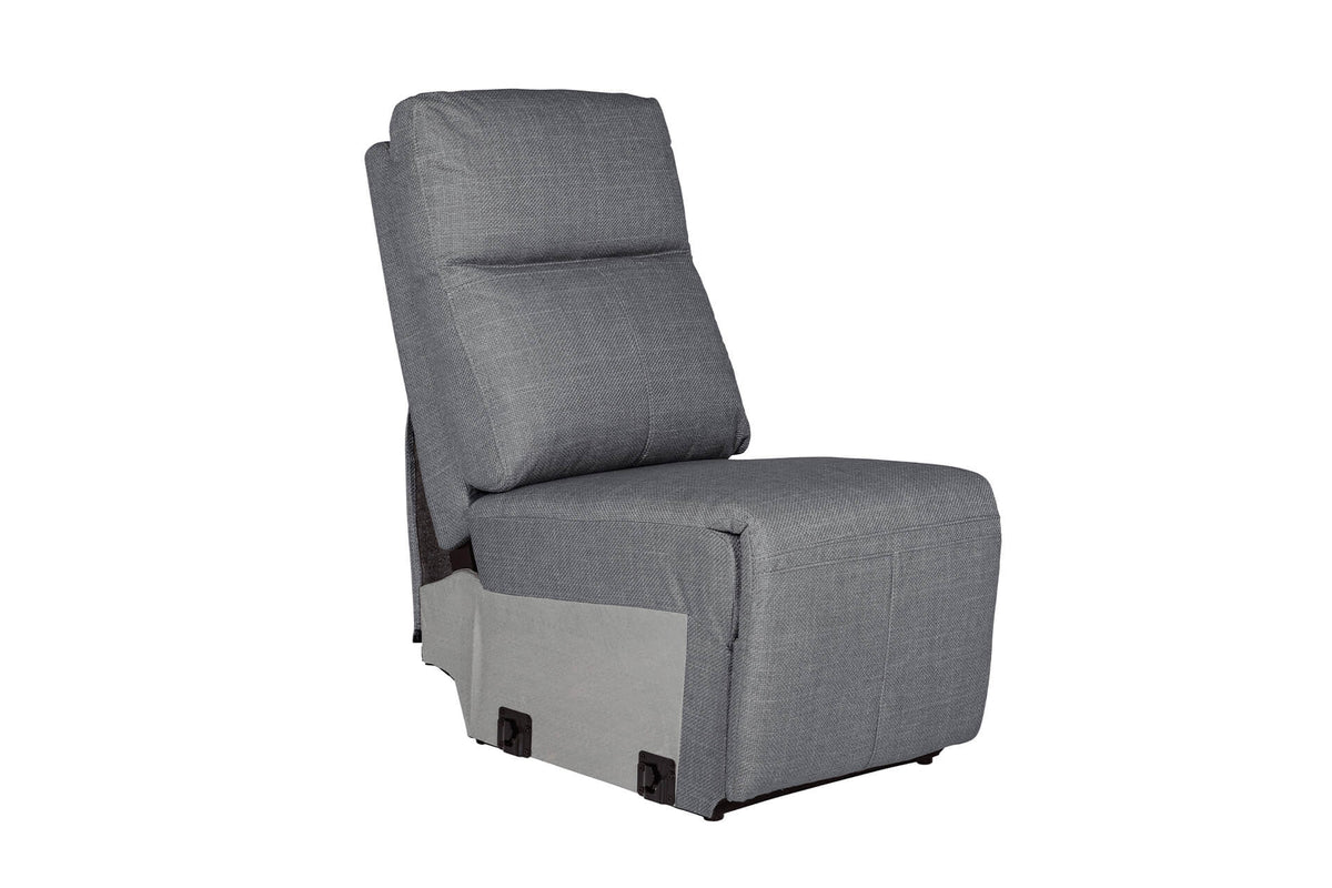 Rus-509-CL Armless Sectional - Charcoal Fabric