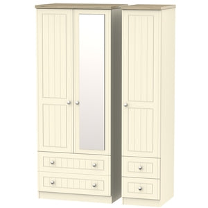 VIE152 Triple 2 Drawer Mirror + Drawer Robe
