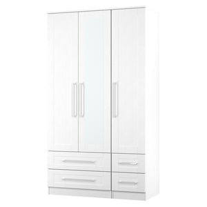 YOR162 Tall 3 Door Center Mirror Drawer Robe