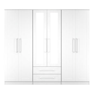 Tall 6 Door 2 Drawer Centre Mirror Robe
