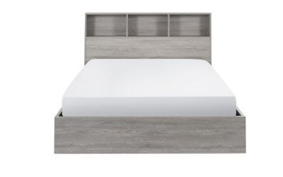 5Ft Ottoman Bed With Gas Lift Up System - Grey Oak