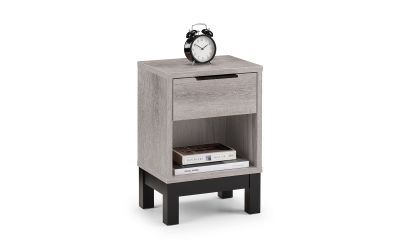 1 Drawer Bedside - Grey Oak