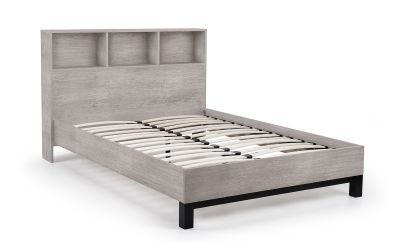 Bookcase Headboard Bed 90Cm - Grey Oak