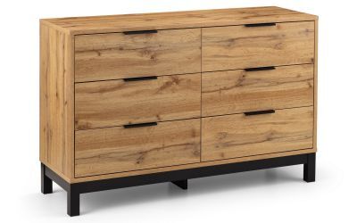BAL204 6 Drawer Wide Chest - Light Oak
