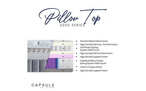 3000 Pillow Top Mattress 180Cm