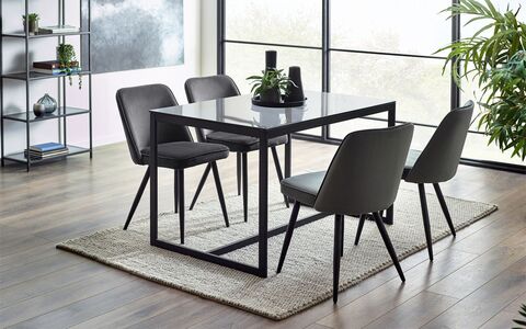 CHI015 Dining Table Smoked Glass
