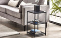 CHI021 Tall Narrow Side Table Smoked Glass