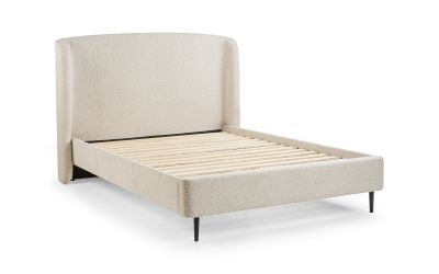 Bouclé Bed 150Cm - Ivory
