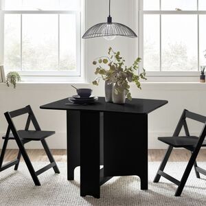GAT202 Small Gateleg Table With 2 Chairs - Black