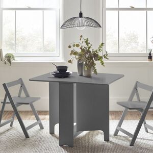 Small Gateleg Table With 2 Chairs - Light Grey
