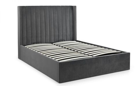 LAN006 Scalloped Headboard Storage Bed 180Cm - Grey