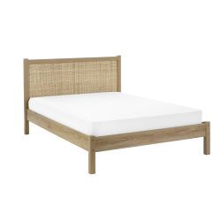 PAD010 Rattan 150Cm King Bed - Oak