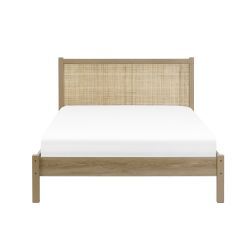Rattan 150Cm King Bed - Oak