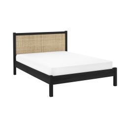 PAD109 Rattan 135Cm Double Bed - Black