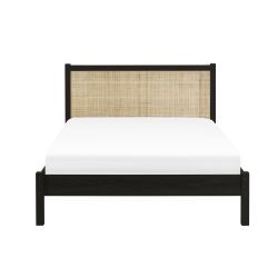 Rattan 135Cm Double Bed - Black