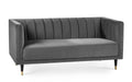 SAL412 Scalloped Back 2 Seater - Grey