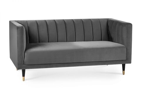 SAL412 Scalloped Back 2 Seater - Grey