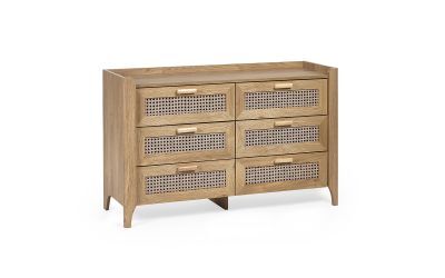 SYD004 6 Drawer Wide Chest - Oak