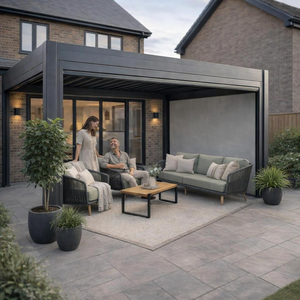 Saturn Aluminium Pergola 3.5m x 4m in Grey